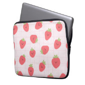 Süßes Erdbeermuster – Kawaii Erdbeere Laptopschutzhülle (Vorderseite Links)