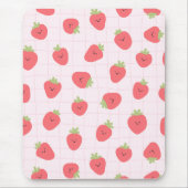 Süßes Erdbeermuster – Kawaii Erdbeere Mousepad (Vorne)