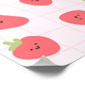 Süßes Erdbeermuster – Kawaii Erdbeere Poster (Ecke)