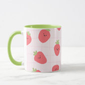 Süßes Erdbeermuster – Kawaii Erdbeere Tasse (Links)