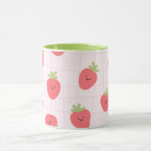 Süßes Erdbeermuster – Kawaii Erdbeere Tasse (Zentrum)