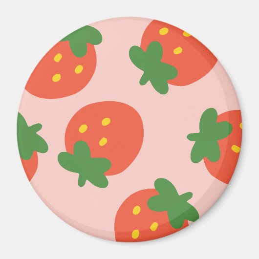 Süßes Erdbeermuster Magnet (Vorne)