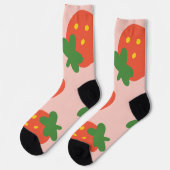 Süßes Erdbeermuster Socken (Linkes Detail)