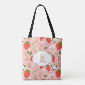 Süßes Erdbeermuster-Tote Tasche (Rückseite)