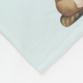 Süßes Erdmännchen-Muster auf Hellblau Fleecedecke (Ecke)