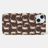 Süßes Erdmännchen-Muster iPhone Hülle (Rückseite (Horizontal))