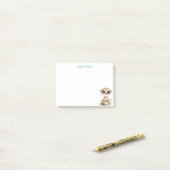 Süßes Erdmännchen und Blumen Personalisiert Post-it Klebezettel (Auf Schreibtisch)