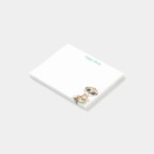 Süßes Erdmännchen und Blumen Personalisiert Post-it Klebezettel (angewinkelt)