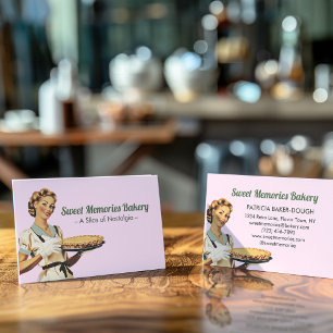 Süßes Erinnerungen Bäckerei Nostalgie Vintag Retro Visitenkarte