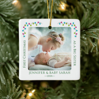 Süßes erstes Weihnachten große Schwester 2 Foto Keramikornament