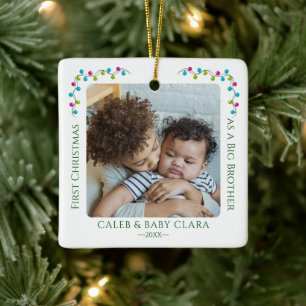 Süßes erstes Weihnachten großer Bruder 2 Foto Keramikornament