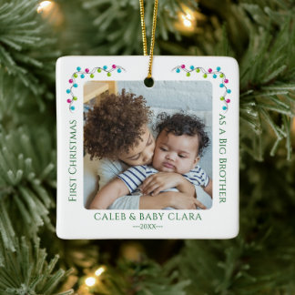 Süßes erstes Weihnachten großer Bruder 2 Foto Keramikornament