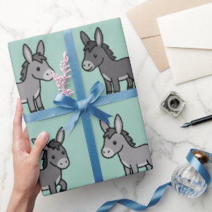 Süßes Esel-Cartoon-Muster Geschenkpapier