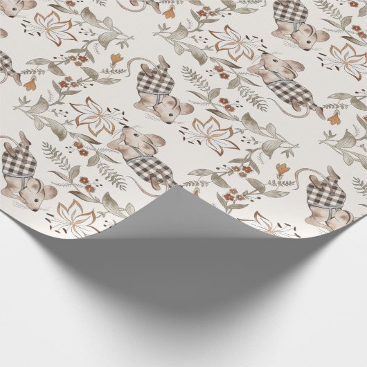 Süßes Extravagantes Mouse, Schachbrettcreme Geschenkpapier (Ecke)