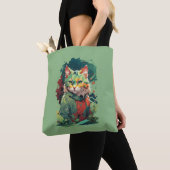 Süßes Fantasy-Farbklecks-Katze-Design Tasche (Von Nahem)