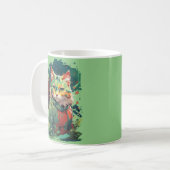 Süßes Fantasy-Farbklecks-Katzendesign Kaffeetasse (Vorderseite Links)