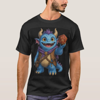 Süßes Fantasy-Monster mit D20-Würfel T-Shirt