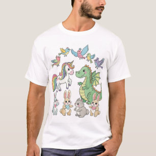 Süßes Fantasy-Tier-Freunde-T-Shirt T-Shirt