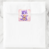 Süßes Fantasy-Tier-Sticker Quadratischer Aufkleber (Tasche)