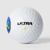 Süßes farbenfrohes Anfangsmonogramm Golfball (Logo)