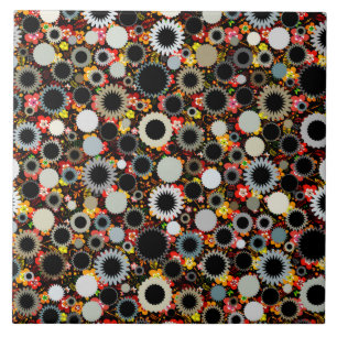 Süßes farbenfrohes Blumen-Sonnen-Muster Fliese