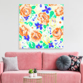 Süßes farbenfrohes Blumenmuster Leinwanddruck (Insitu (Wohnzimmer))