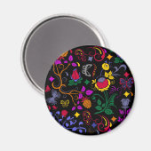Süßes farbenfrohes Blumenmuster Magnet (Vorderseite/Rückseite)