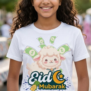 Süßes farbenfrohes Eid Mubarak Schaf Kinder T-Shir T-Shirt