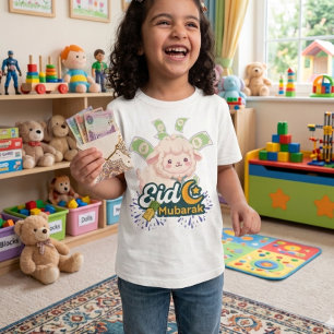 Süßes farbenfrohes Eid Mubarak Schaf Kinder T-Shir T-Shirt