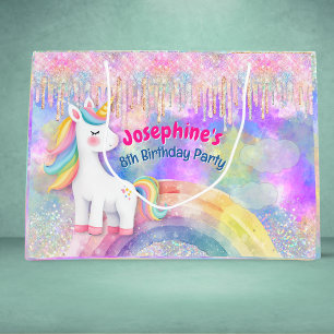 Süßes farbenfrohes Einhorn falsche Glittertropfen Große Geschenktüte