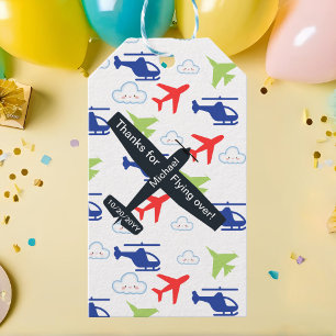 Süßes farbenfrohes Flugzeug & Wolken Aviator Custo Geschenkanhänger
