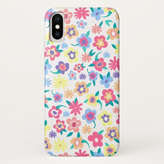 Süßes farbenfrohes Frühlingsblumenmuster Case-Mate iPhone Hülle (Rückseite)