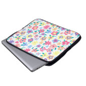Süßes farbenfrohes Frühlingsblumenmuster Laptopschutzhülle (Vorne Knopf)