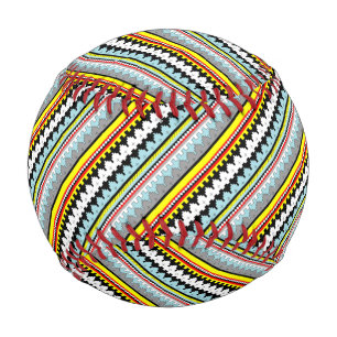 Süßes, farbenfrohes geometrisches Streifenmuster C Baseball