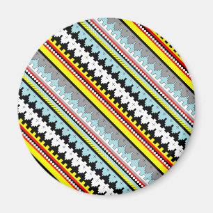 Süßes farbenfrohes geometrisches Streifenmuster Magnet
