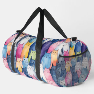 Süßes farbenfrohes Katzenmuster Duffle Bag