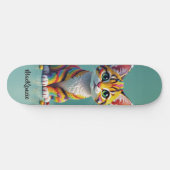 Süßes, farbenfrohes Margay-Kätzchen Skateboard (Horizontal)