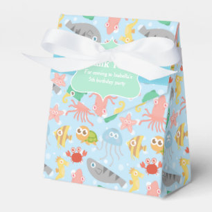 Süßes, farbenfrohes Muster von Unterwassertieren Geschenkschachtel