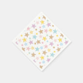 Süßes, farbenfrohes Pastell-Sterne-Muster Serviette (Ecke)