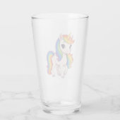 Süßes, farbenfrohes Regenbogen-Einhorn Glas (Rückseite)