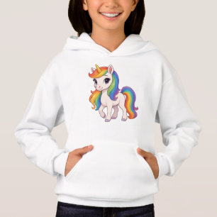 Süßes, farbenfrohes Regenbogen-Einhorn Hoodie
