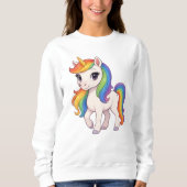 Süßes, farbenfrohes Regenbogen-Einhorn Sweatshirt (Vorderseite)