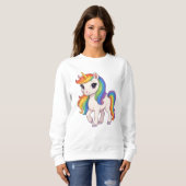 Süßes, farbenfrohes Regenbogen-Einhorn Sweatshirt (Vorne ganz)