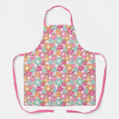 Süßes farbenfrohes Retro-Blumenmuster Schürze (Vorderseite)