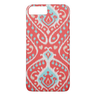 Süßes farbenfrohes rotes türkis Mädchen-Ikat-Stamm iPhone 8 Plus/7 Plus Hülle
