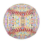 Süßes farbenfrohes Stammes-Aztek-Muster Baseball (Rückseite)