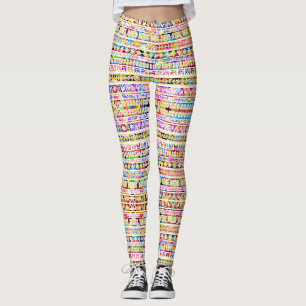 Süßes farbenfrohes Stammes-Aztek-Muster Leggings