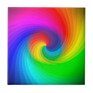 Süßes farbenfrohes Tie-Dye-Regenbogen-Swirbel-Kuns Fliese
