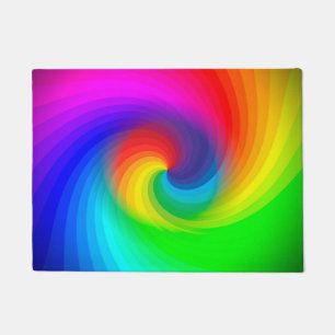 Süßes farbenfrohes Tie-Dye-Regenbogen-Swirbel-Kuns Fußmatte