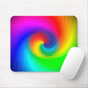 Süßes farbenfrohes Tie-Dye-Regenbogen-Swirbel-Kuns Mousepad
